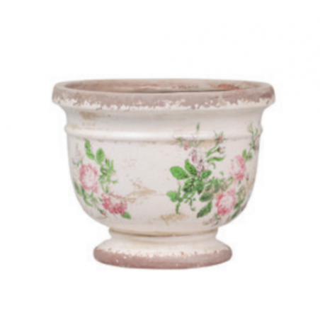 Pot de fleurs Toulouse motifs rose Chic Antique