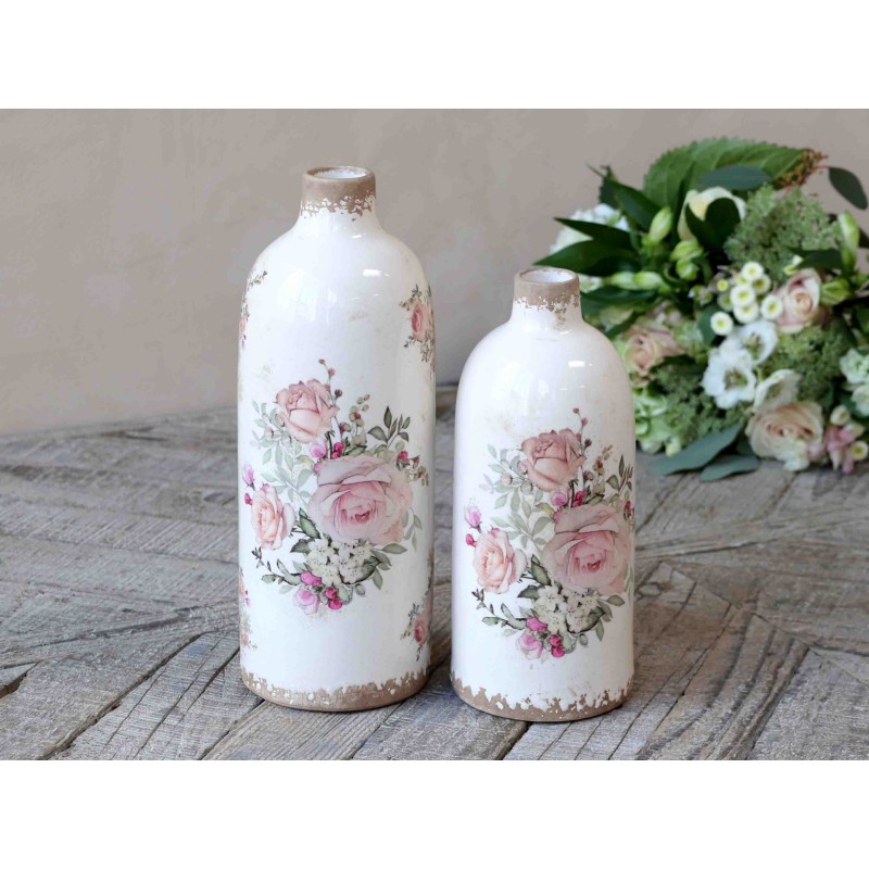Vase avec motifs fleurs Chic Antique