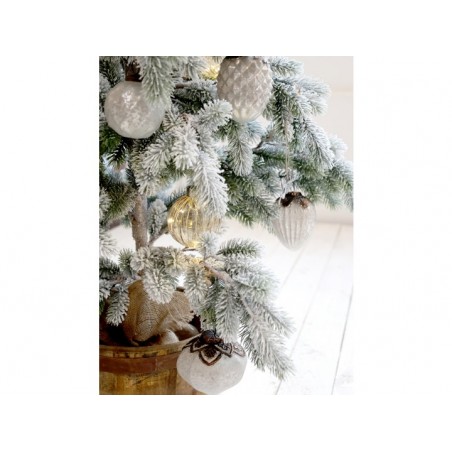 Boule de Noël blanche avec décor Chic Antique par 6