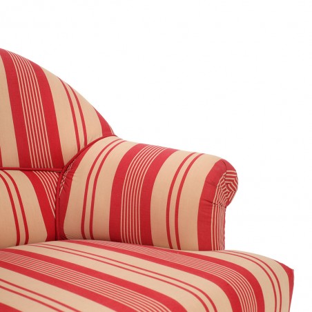Fauteuil Crapaud Chambray rayures rouges Comptoir de Famille